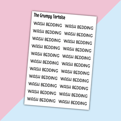 Wash Bedding Mini Text Stickers