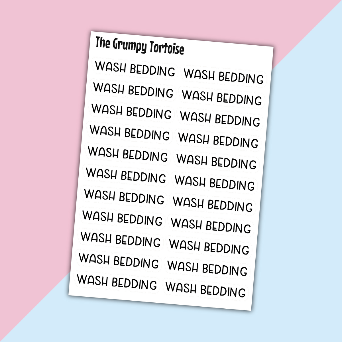 Wash Bedding Mini Text Stickers