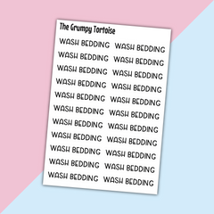 Wash Bedding Mini Text Stickers