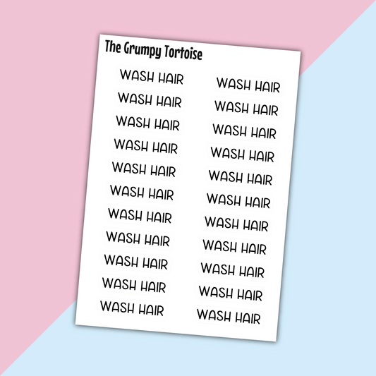 Wash Hair Mini Text Stickers