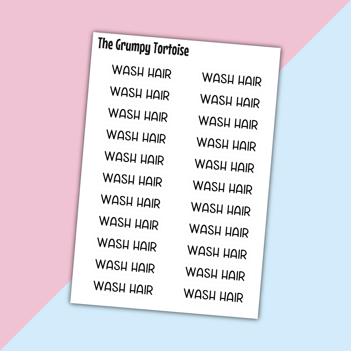 Wash Hair Mini Text Stickers