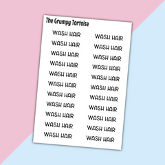 Wash Hair Mini Text Stickers