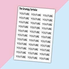 YouTube Mini Text Stickers